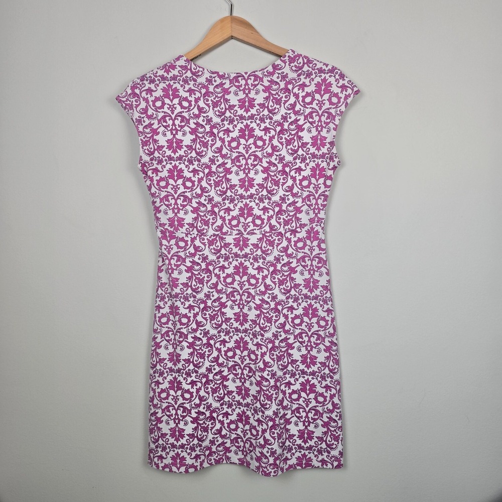 Title Nine Pink White Floral Active Boho Dress Small Stretch Sleeveless Summer‎ - Picture 7 of 7